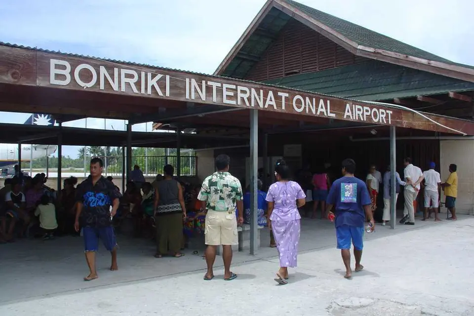 Bonriki International Airport in Kiribati, located in its capital, Tarawa.
