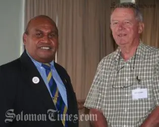 Acting Prime Minister, Hon Fred Fono, and Chairman of the EAC, Tony Hughes.