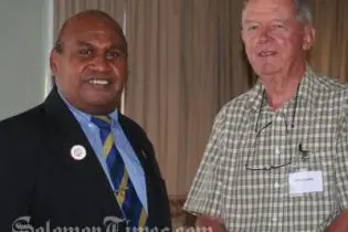 Acting Prime Minister, Hon Fred Fono, and Chairman of the EAC, Tony Hughes.
