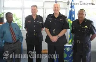 Commissioner of Police Peter Marshall officiated in the ceremony at Police Headquarters Rove alongside Permanent Secretary for Police, Justice and Correctional Services Mr Henry Pika.