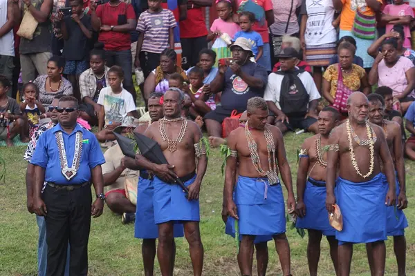 Malaita chiefs ready to perform a traditional ceremony during celebrations in Auki, Malaita Province.