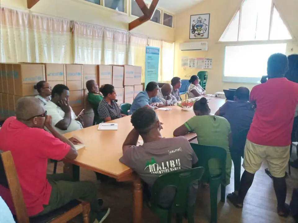 MOH staff and officials meeting with the media yesterday to discuss the bed crises.
