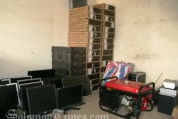 The items recovered included computer equipment such as screens (monitors), hard drives, modems and laptop computers.