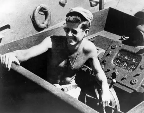 Former US President, John F Kennedy and Former Marine, Mal Sherman, fathers of U.S. Deputy Secretary of State Wendy Sherman and U.S. Ambassador to Australia Caroline Kennedy, both fought in the Battle of Guadalcanal.