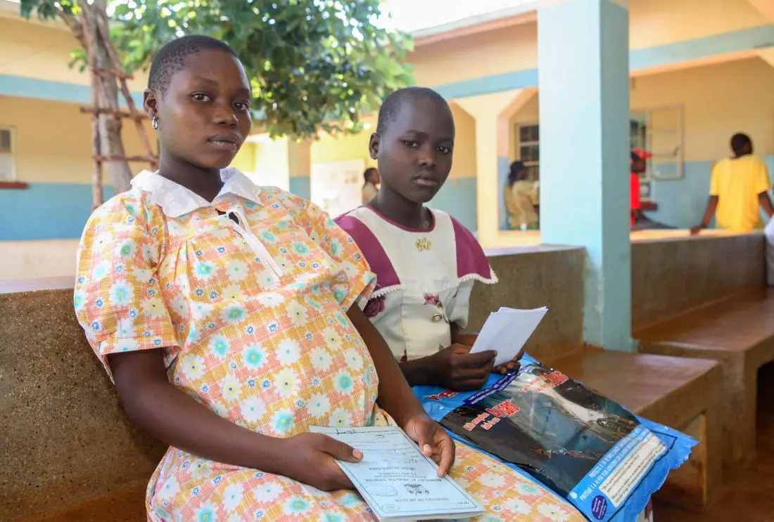 Pregnant women at a health clinic.