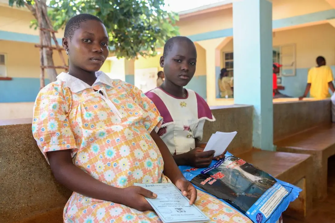 Pregnant women at a health clinic.
