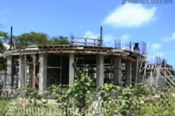 The incomplete PNG Chancery Office in downtown Honiara.