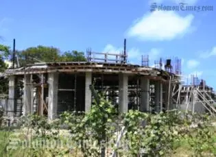 The incomplete PNG Chancery Office in downtown Honiara.