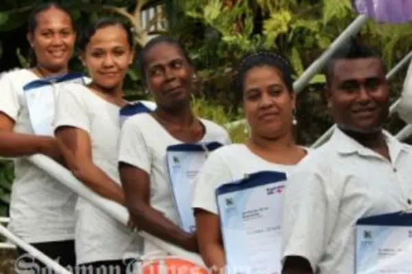 The Hospitality graduates with their certificates.