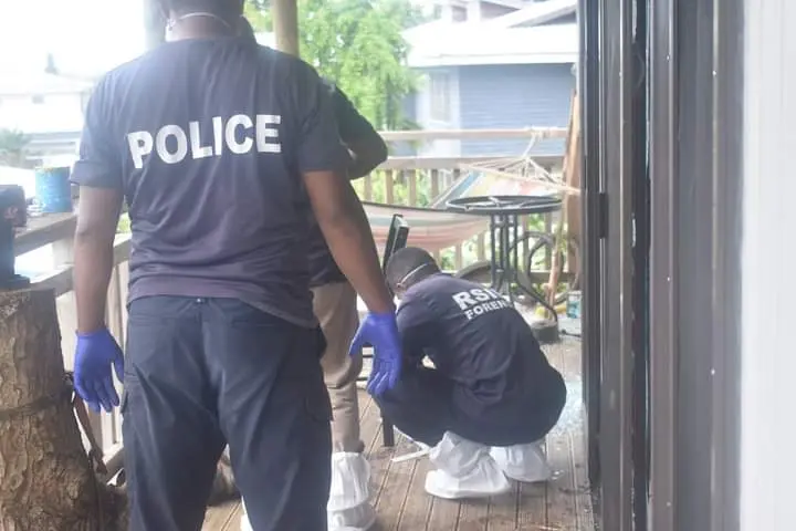 Police on site conducting investigation at the likely cause of the bomb blast.