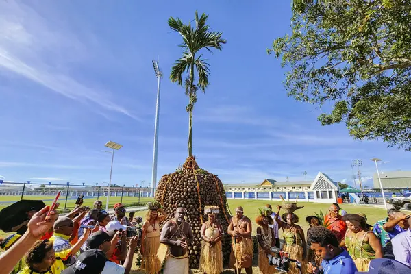 The Honourable Premier of Guadalcanal Province, Francis Sade, along with representatives of the Guadalcanal people, led the heartwarming welcome event, displaying the traditional Chupu and the symbolic taro as the highlight of the ceremony.