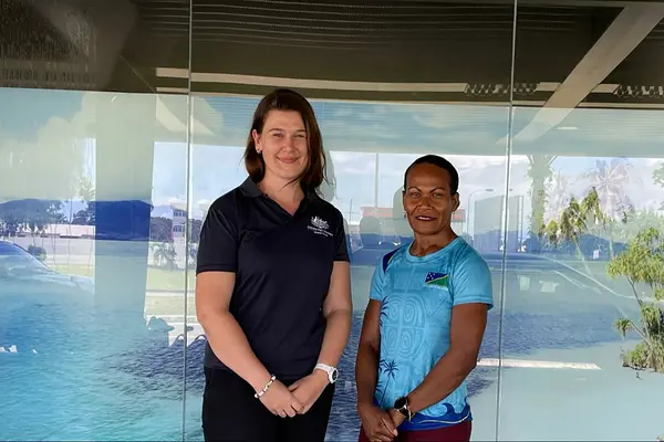 Australia's support for Jenly Wini (r) highlights the collaborative efforts between the two nations in promoting sports at all levels.