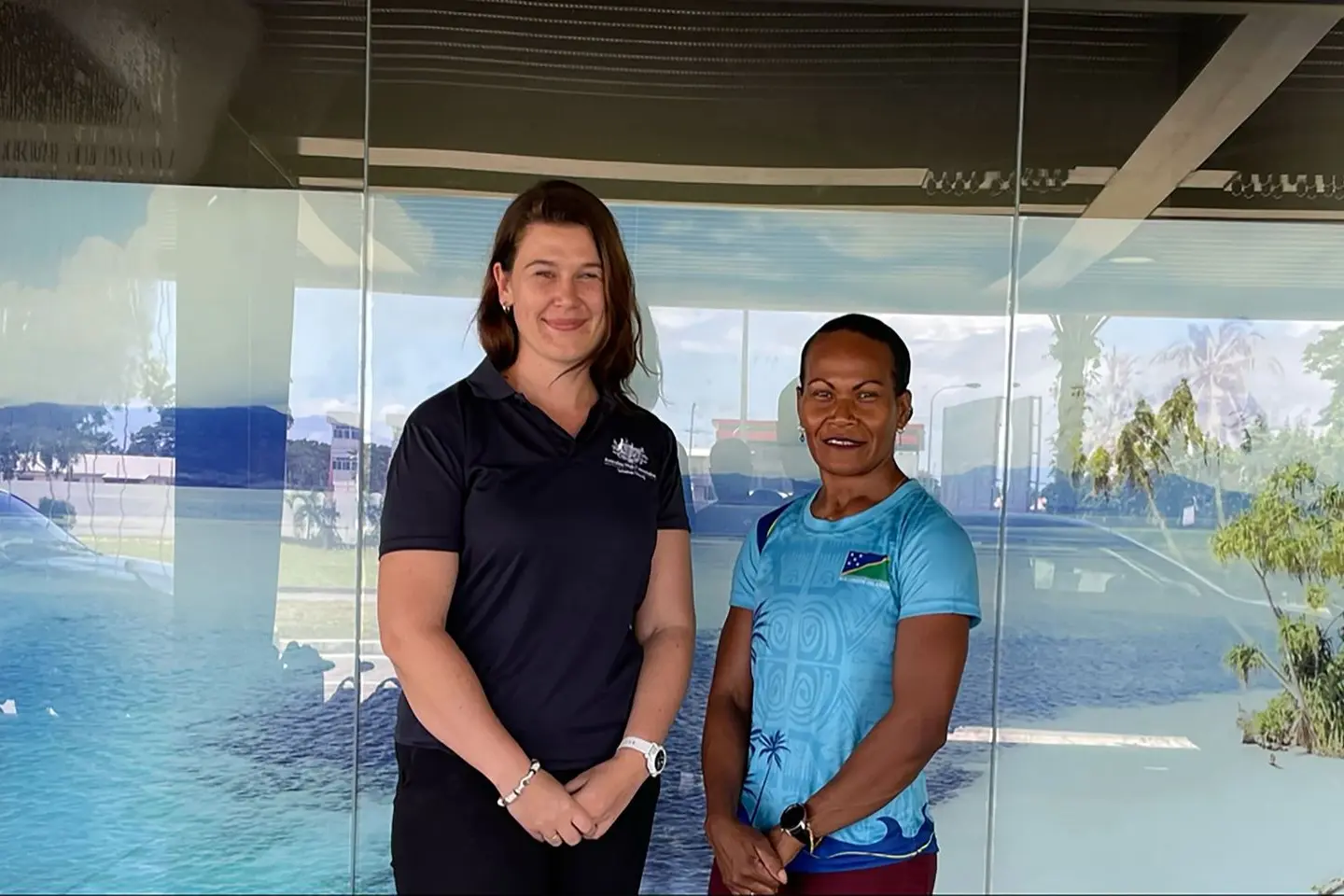Australia's support for Jenly Wini (r) highlights the collaborative efforts between the two nations in promoting sports at all levels.