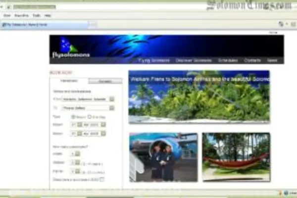 The new look Solomon Airlines website and online booking tool.