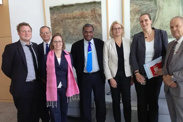 Dr Rodgers, Director General SPC, Mr Mike Batty, Director of FAME, Dr Christine Heimburger, Director for East Asia and the Pacific, with Senior Offficials from KfW and GIZ.