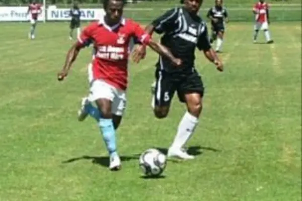 Veteran player Batram Suri controlling the game up front against a very determined Makira Ulawa side.