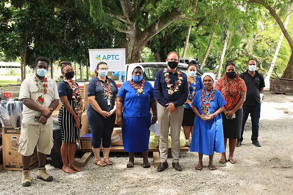 Guests at the handing over of the vehicle, tools and resources to Divit Training Centre.