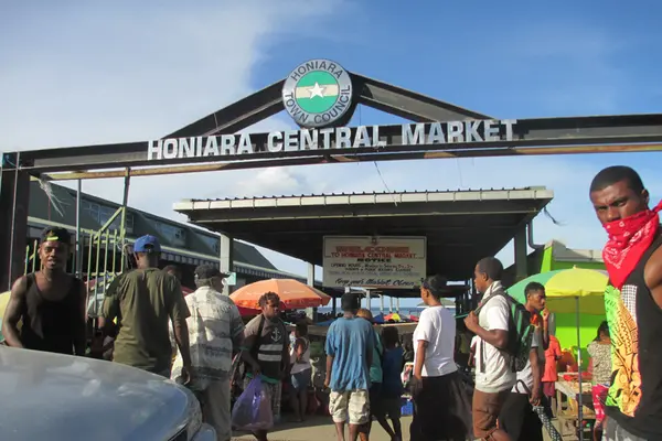 The Honiara Central Market where news of a tsunami threat was said to have started causing panic.