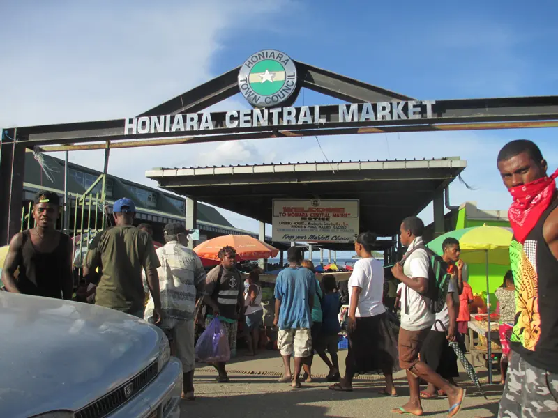 The Honiara Central Market where news of a tsunami threat was said to have started causing panic.