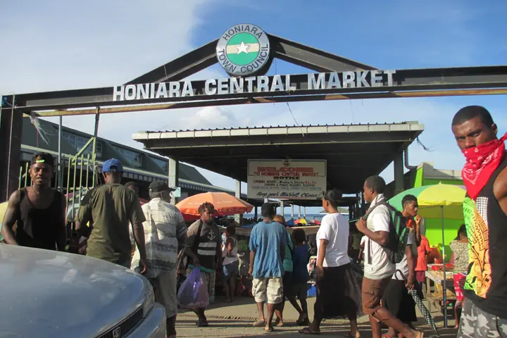 The Honiara Central Market where news of a tsunami threat was said to have started causing panic.
