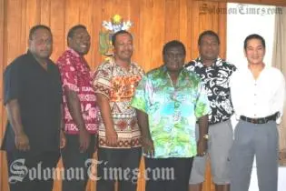 From L-R, DPM Hon. Maelanga, Hon. Garu, Hon. Mua, PM Hon. Danny Philip, Hon. Ghiro and Hon. Namson Tran.
