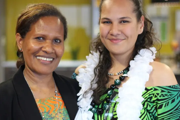 Lania, on the right with PCF Programme Development Manager Linda Kaua who also hails from the Solomon Islands.
