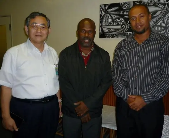 Japanese Ambassador Kenichi Kimiya, Hon. Douglas Ete and Mr. William Soaki at the VIP Lounge prior todeparture.