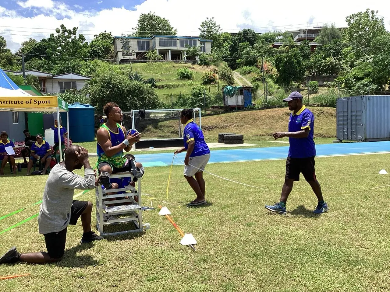 Paralympians during the trial yesterday at SINIS sports ground.