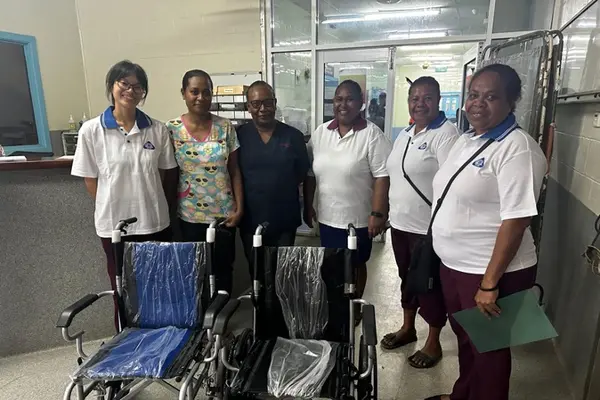 The National Rehabilitation and Disability Division handed over two Wheel Chairs to Emergency Department