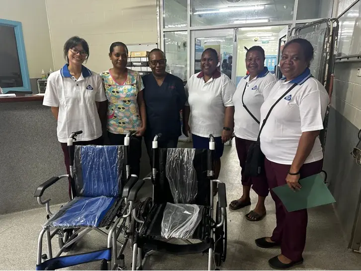The National Rehabilitation and Disability Division handed over two Wheel Chairs to Emergency Department