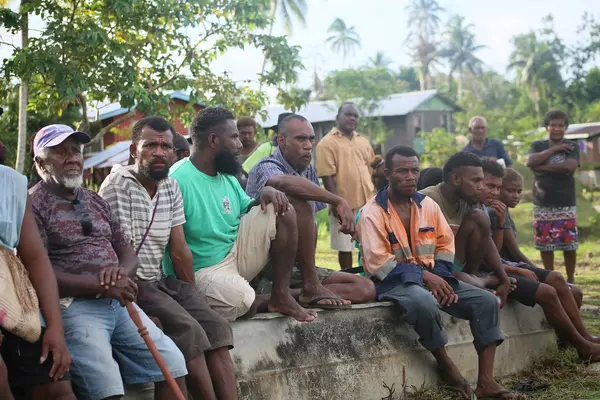 Villagers who attended the stimulus package awareness talk at Nafinua. 