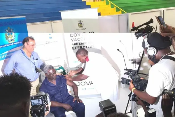 Sogavare said shortly after he was vaccinated that he was over the moon and felt good.