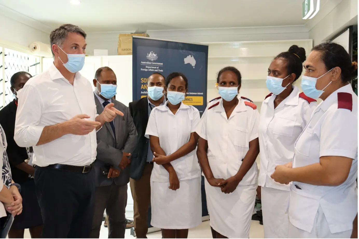 Deputy Prime Minister of Australia and Minister for Defence, Hon. Richard Marles during his visit to the High Dependency Unit at the National Hospital.