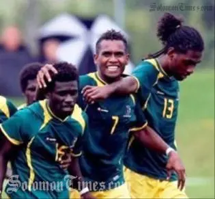 The Solomon Island players celebrate their shoot-out success (photo courtesy OFC).