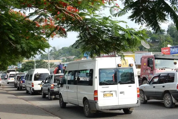 Traffic along the busy streets of Honiara as the Ministry of Infrastructure Development intensifies efforts to improve road safety and driving standards for all road users.  