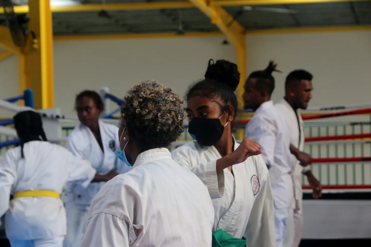 “For us, we are very happy! This is the first time for most of our athletes to train on an actual combat zone with mats, and in an environment that is conducive for athlete training,” SIKF President Rex Kenihiria stated.