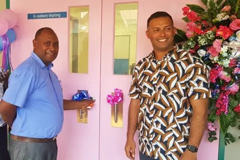 Health Minister Hon. Dr Culwick Togamana officially opens the CT scan building. Managing Director of Hatanga, Jay Bartlett, says it was a pleasure to have been given this assignment noting its importance towards the health of our people.
