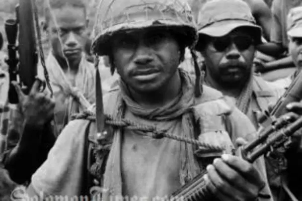 Andrew Te'e, the Former Commander of the Isatabu Freedom Movement, during the ethnic crisis.