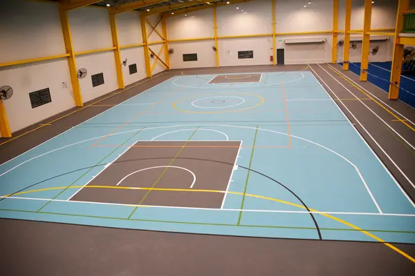 The pulastic court flooring installed is internationally qualified by FIVB, FIBA, BWF and ITF.
