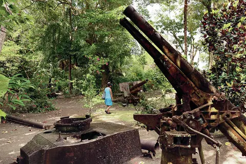 Vilu War Museum has an extraordinary collection of war artifacts that included remnants of fighter planes, tanks, howitzers and anti-aircraft guns nestled incongruously among the flowering shrubs.
