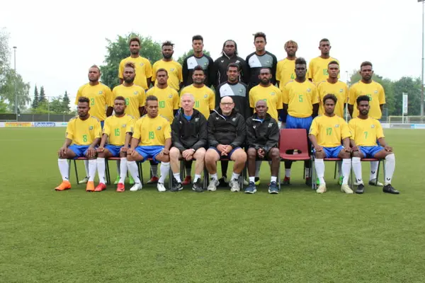 The side lined up for their first ever game on European soil.