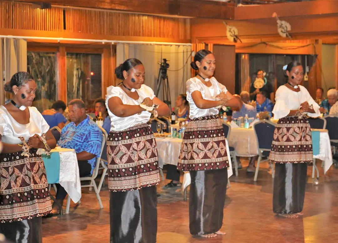 Fijian girls performing the Meke during the celebrations.