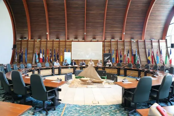 At the launching of the Pacific Hub at the SPC headquarters.