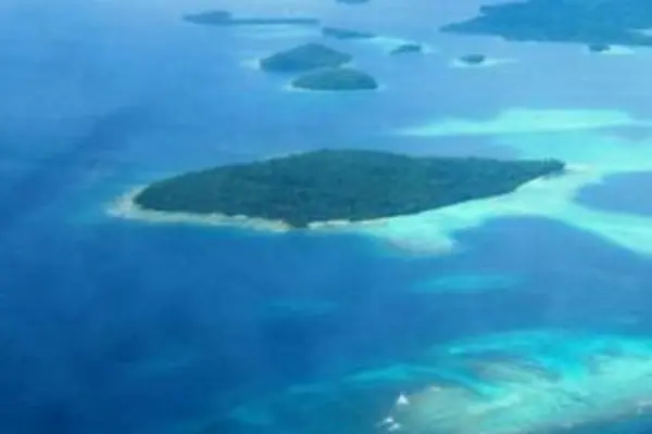 An Ariel shot of Fauro Island in the Shortland Islands.