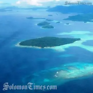 An Ariel shot of Fauro Island in the Shortland Islands.