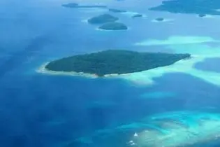 An Ariel shot of Fauro Island in the Shortland Islands.
