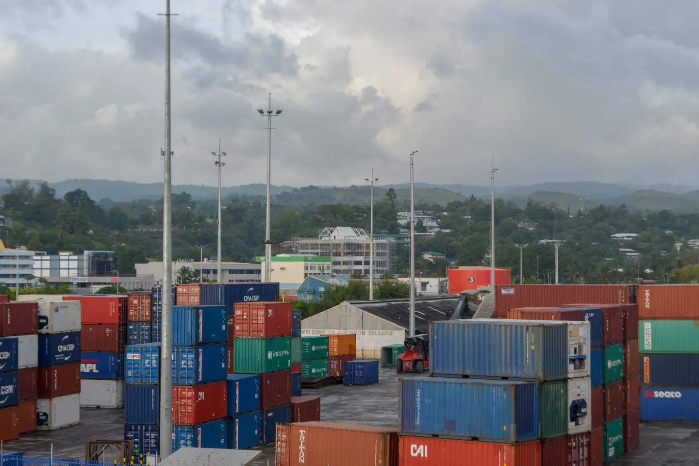 20 shipping containers containing medical supplies are at the wharf awaiting completion of clearance before transferring to the National Medical Store.