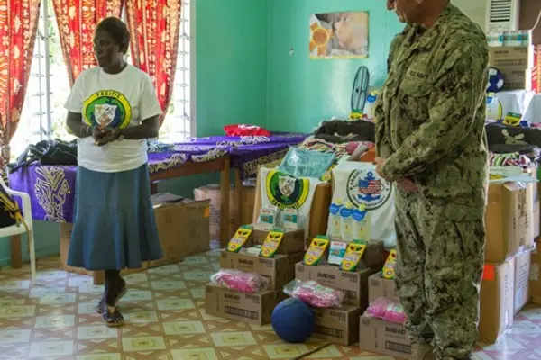 Randy Solomon, president of the Western Province Council of Women said she was grateful that her organization was chosen to receive the donations as well as meet the people of Pacific Partnership.