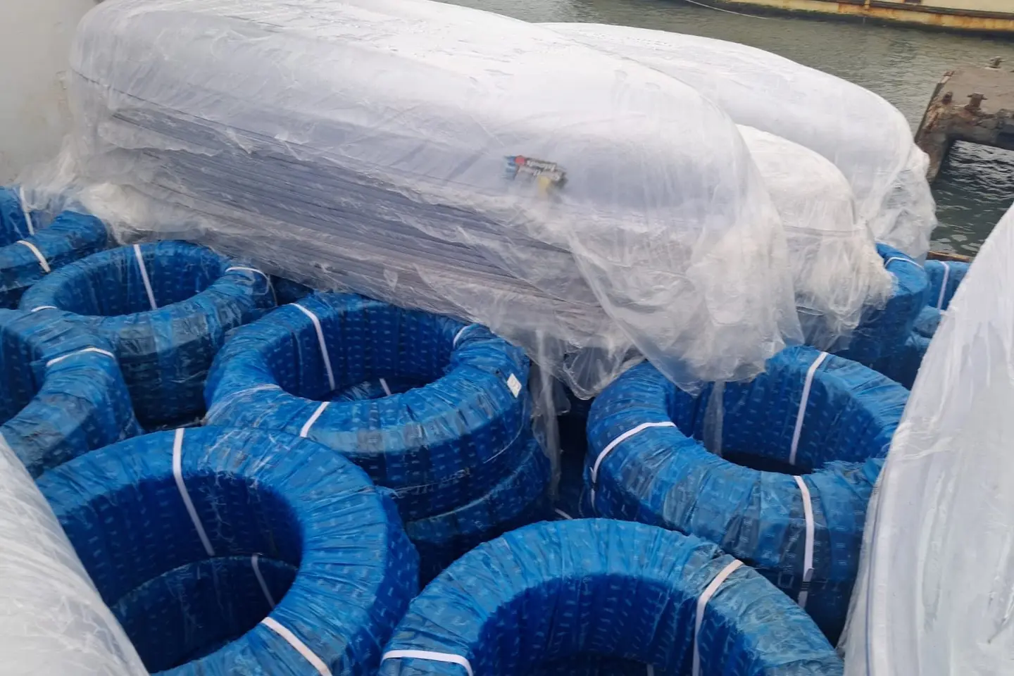 Part of the 57 boats and engines during the handover.