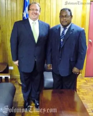Senator David Feeney and Deputy Prime Minister Hon Manasseh Maelanga MP.